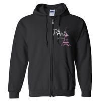 I Love Paris Eiffel Tower France French Souvenir Full Zip Hoodie