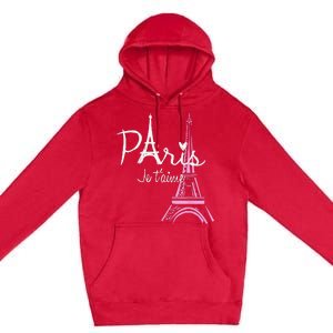 I Love Paris Eiffel Tower France French Souvenir Premium Pullover Hoodie