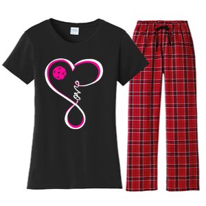 I Love Pickleball Funny Pickle Ball Tee for Player Women's Flannel Pajama Set