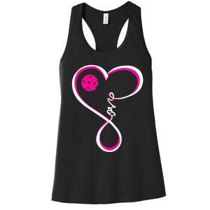 I Love Pickleball Funny Pickle Ball Tee for Player Women's Racerback Tank