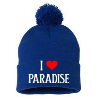 I Love Paradise I Heart Paradise Usa Holiday Travel Souvenir Gift Pom Pom 12in Knit Beanie