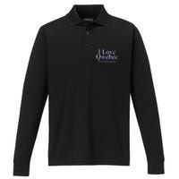 I Love Quebec Not With Standing Performance Long Sleeve Polo