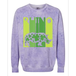 Irish Lucky Rhino Animal St Patrick's Day Colorblast Crewneck Sweatshirt