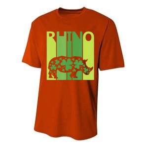 Irish Lucky Rhino Animal St Patrick's Day Performance Sprint T-Shirt