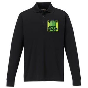 Irish Lucky Rhino Animal St Patrick's Day Performance Long Sleeve Polo