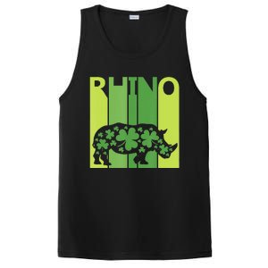 Irish Lucky Rhino Animal St Patrick's Day PosiCharge Competitor Tank