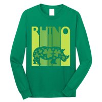 Irish Lucky Rhino Animal St Patrick's Day Long Sleeve Shirt