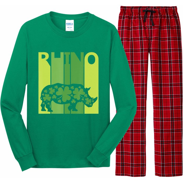 Irish Lucky Rhino Animal St Patrick's Day Long Sleeve Pajama Set