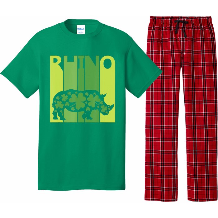 Irish Lucky Rhino Animal St Patrick's Day Pajama Set