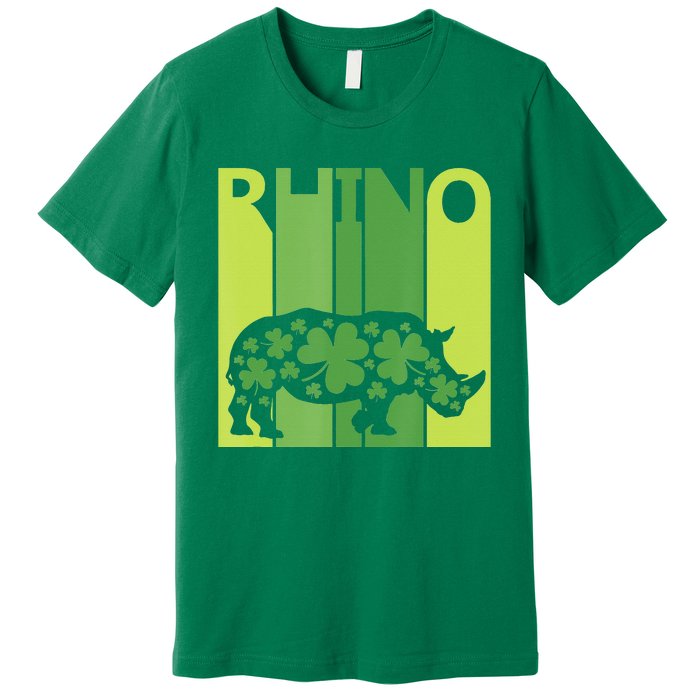 Irish Lucky Rhino Animal St Patrick's Day Premium T-Shirt