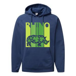 Irish Lucky Rhino Animal St Patrick's Day Performance Fleece Hoodie