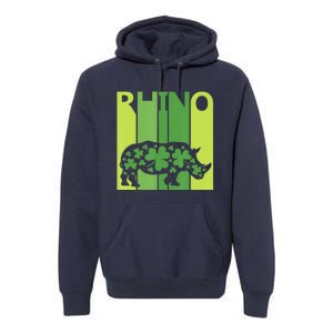 Irish Lucky Rhino Animal St Patrick's Day Premium Hoodie