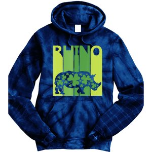 Irish Lucky Rhino Animal St Patrick's Day Tie Dye Hoodie