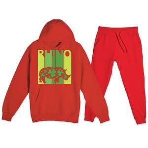 Irish Lucky Rhino Animal St Patrick's Day Premium Hooded Sweatsuit Set