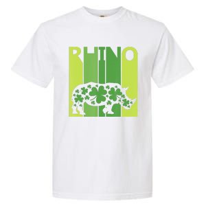 Irish Lucky Rhino Animal St Patrick's Day Garment-Dyed Heavyweight T-Shirt