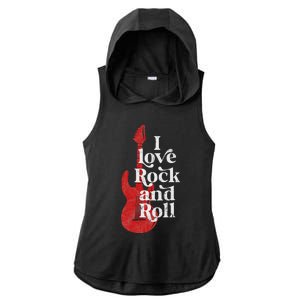 I Love Rock And Roll Ladies PosiCharge Tri-Blend Wicking Draft Hoodie Tank