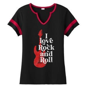 I Love Rock And Roll Ladies Halftime Notch Neck Tee