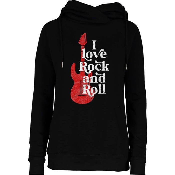 I Love Rock And Roll Womens Funnel Neck Pullover Hood