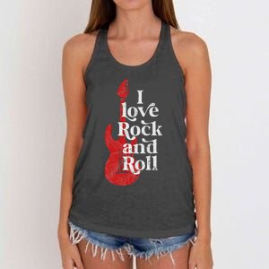 I Love Rock And Roll Women's Knotted Racerback Tank