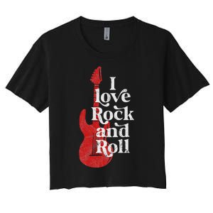 I Love Rock And Roll Women's Crop Top Tee