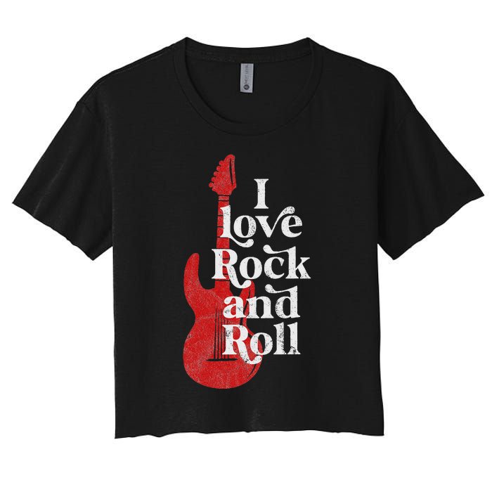 I Love Rock And Roll Women's Crop Top Tee