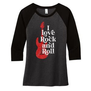 I Love Rock And Roll Women's Tri-Blend 3/4-Sleeve Raglan Shirt