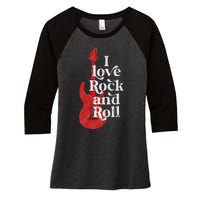 I Love Rock And Roll Women's Tri-Blend 3/4-Sleeve Raglan Shirt