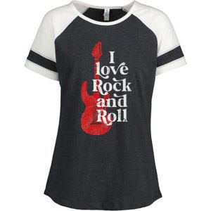 I Love Rock And Roll Enza Ladies Jersey Colorblock Tee