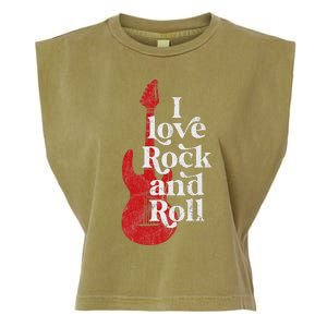 I Love Rock And Roll Garment-Dyed Women's Muscle Tee