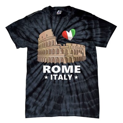 I Love Rome Italy Roman Colosseum Gift Tie-Dye T-Shirt