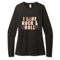 I Love Rock & Roll Music Musical Instrument Retro Vintage Womens CVC Long Sleeve Shirt