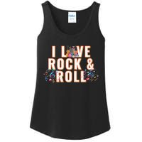 I Love Rock & Roll Music Musical Instrument Retro Vintage Ladies Essential Tank