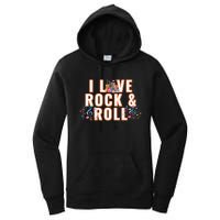 I Love Rock & Roll Music Musical Instrument Retro Vintage Women's Pullover Hoodie