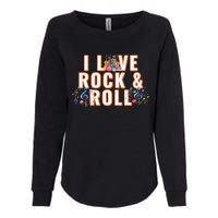 I Love Rock & Roll Music Musical Instrument Retro Vintage Womens California Wash Sweatshirt