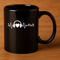 I Love R&B Heartbeat Rhythm And Blues Music 90S Rnb 11oz C Handle Ceramic Mug