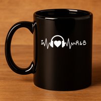 I Love R&B Heartbeat Rhythm And Blues Music 90S Rnb 11oz C Handle Ceramic Mug