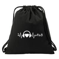 I Love R&B Heartbeat Rhythm And Blues Music 90S Rnb Drawstring Bag