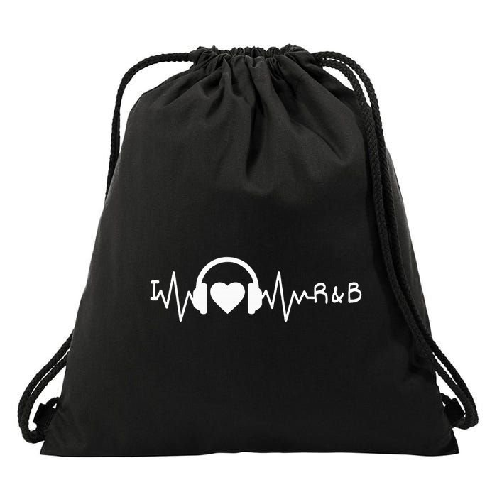 I Love R&B Heartbeat Rhythm And Blues Music 90S Rnb Drawstring Bag