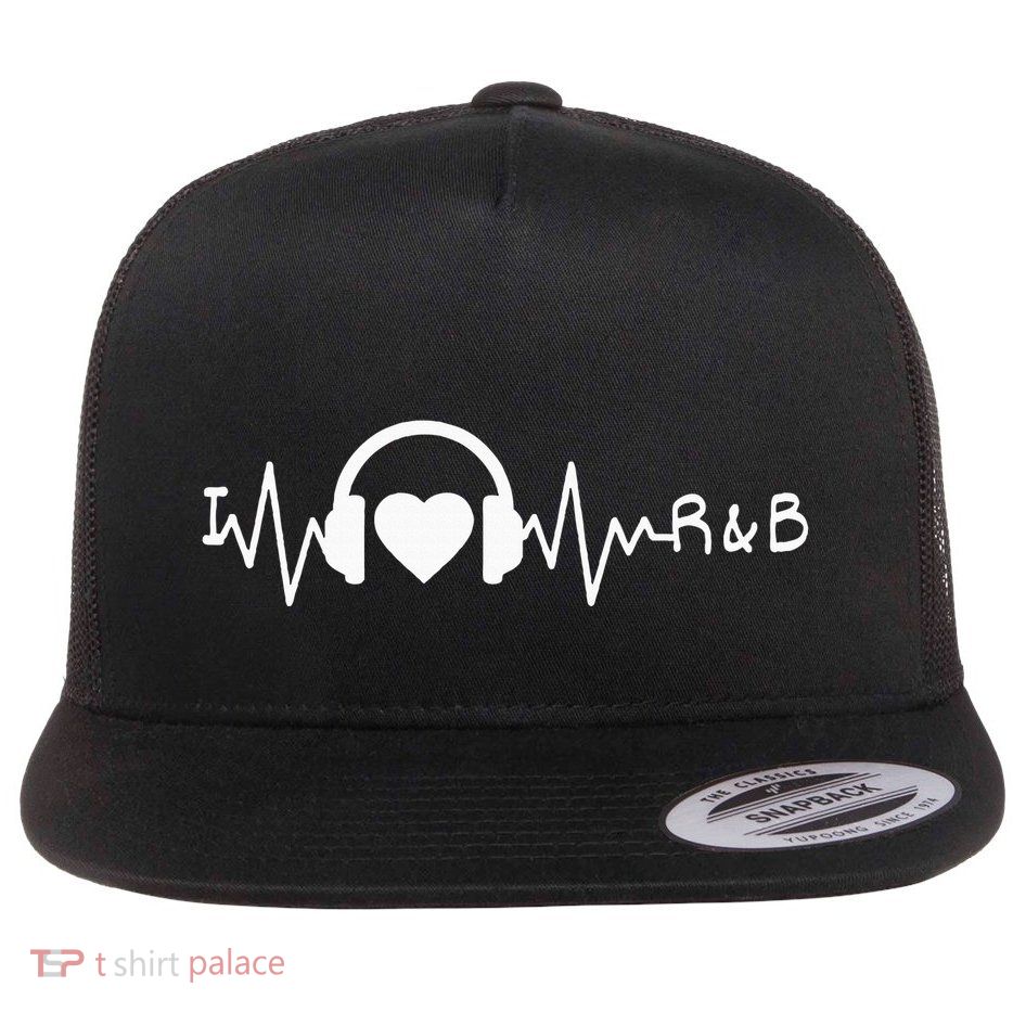 I Love R&B Heartbeat Rhythm And Blues Music 90S Rnb Flatbill Hat