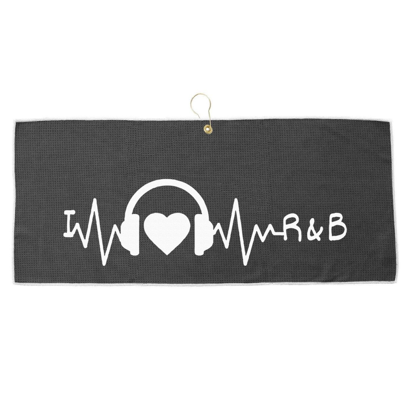 I Love R&B Heartbeat Rhythm And Blues Music 90S Rnb Large Microfiber Waffle Golf Towel