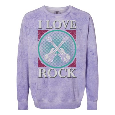 I Love Rock Colorblast Crewneck Sweatshirt