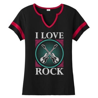 I Love Rock Ladies Halftime Notch Neck Tee