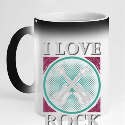 I Love Rock 11oz Black Color Changing Mug