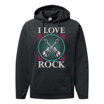 I Love Rock Performance Fleece Hoodie