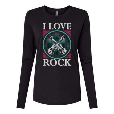 I Love Rock Womens Cotton Relaxed Long Sleeve T-Shirt