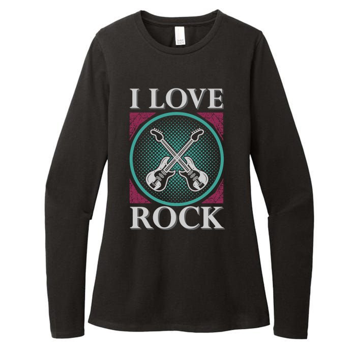 I Love Rock Womens CVC Long Sleeve Shirt