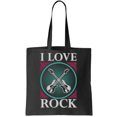 I Love Rock Tote Bag