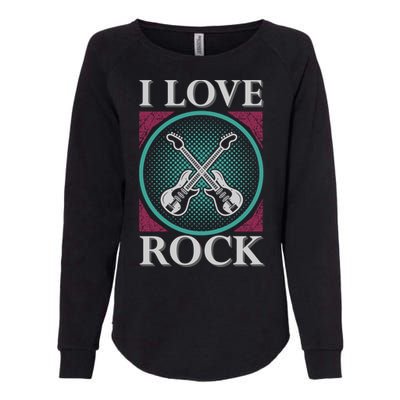 I Love Rock Womens California Wash Sweatshirt