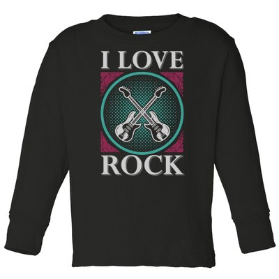 I Love Rock Toddler Long Sleeve Shirt