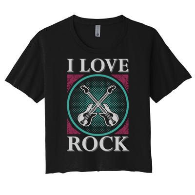 I Love Rock Women's Crop Top Tee